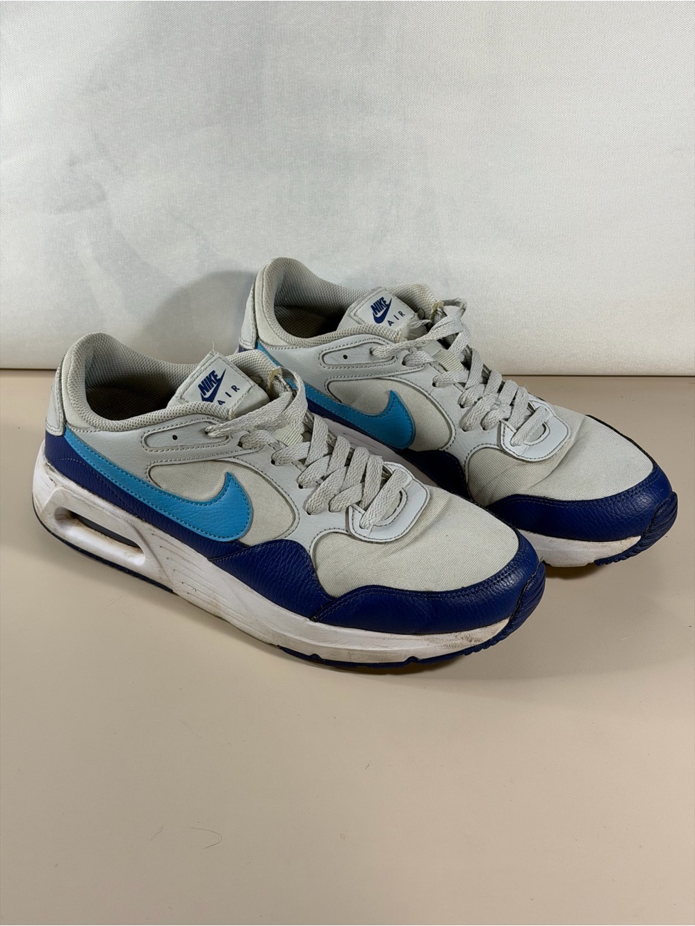 Nike Men’s Light Gray & Blue Air Max-Style Sneakers